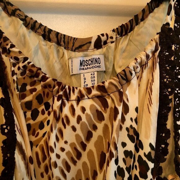 𝅺moschino Cheap and Chic Leopard Print Silk Dress - Picture 9 of 13